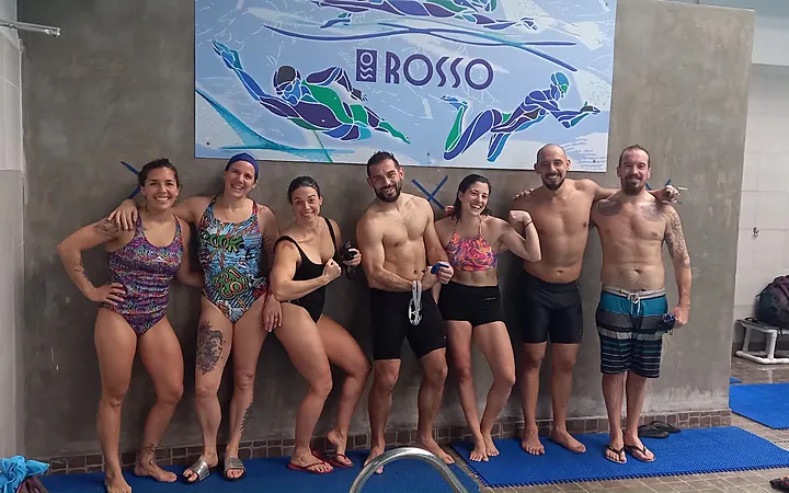 Alumnos del Centro Deportivo Rosso en la sala de entrenamiento